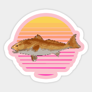 Vaporwave 8-bit Redfish Sticker